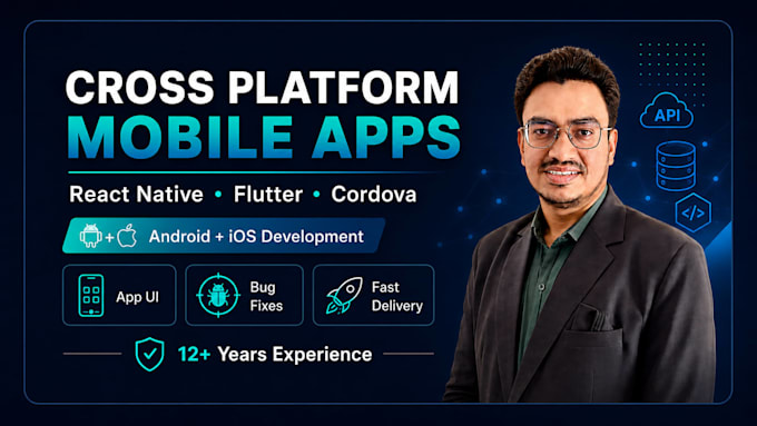 develop cross platform mobile apps using react native, flutter and cordova