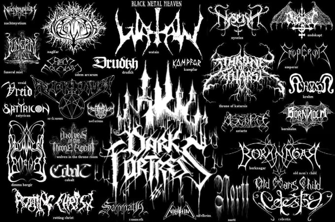 Metal font tattoo black Best Death
