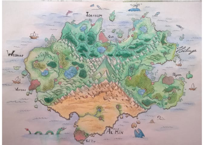 Drawing A Fantasy World Map Draw a fantasy world map by Ilcorvoartworks