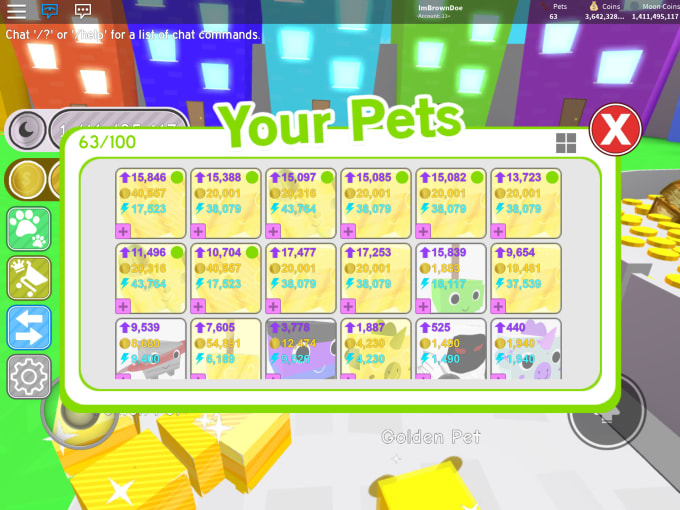 Sell You Op Golden Pets In Roblox Pet Simulator By Imbrowndoe