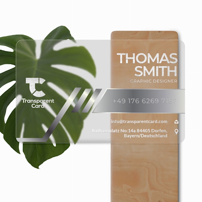 attractive plastic or transparent business card design