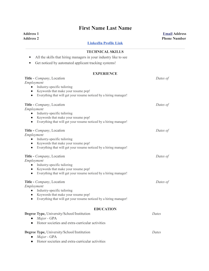 Get Your Resume And Linkedin Noticed By Hiring Managers By