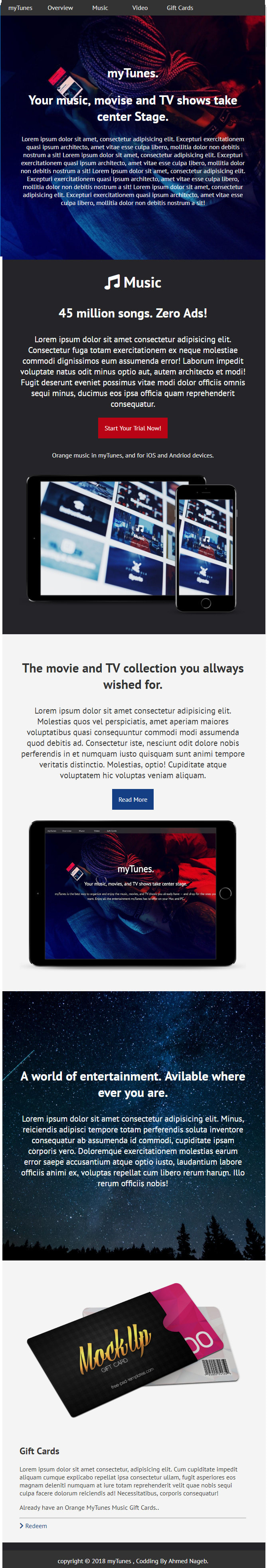 Design landing page pure html and css by Ahmednageb | Fiverr