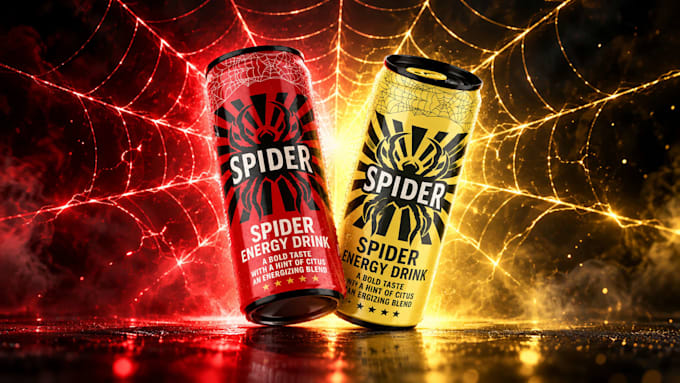design energy drink, beer, and beverage can label packaging