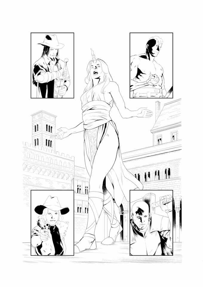 illustrate a comic book page