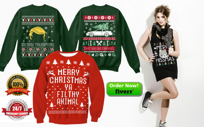 Designertufan: I will design ugly christmas sweater and t shirt design for you for $10 on fiverr.com