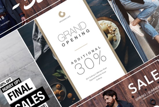 design a minimalist instagram, facebook, banner ad