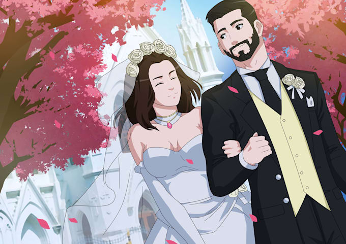 draw anime style couple drawing