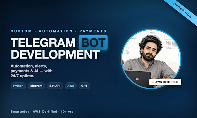 build a custom telegram bot with python, automation and api integration