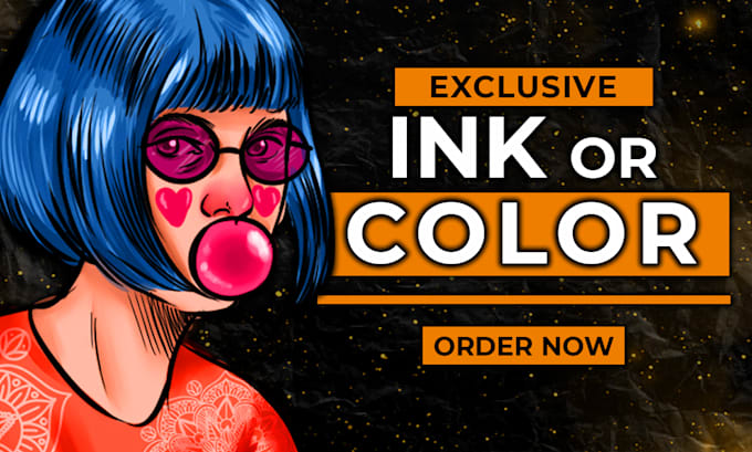 draw digital ink or color illustration