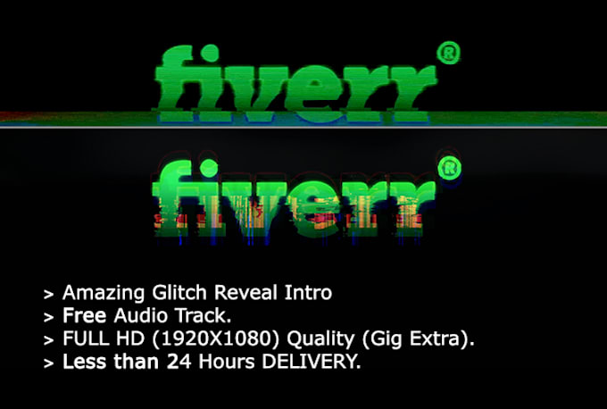 create glitch logo reveal intro in 24 hours