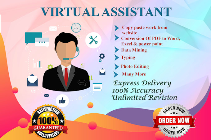 do virtual assistant task as data entry, web research, blog or product upload