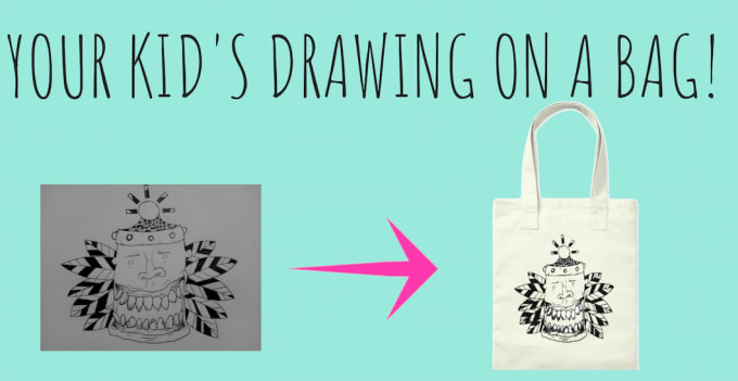 Print Your Kids Drawing On A Bag Or Tshirt By Majanagelj