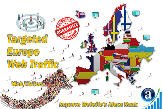 send organic targeted web traffic visitors from europe
