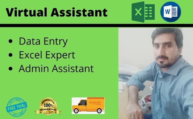 be your virtual assistant for admin work and excel work