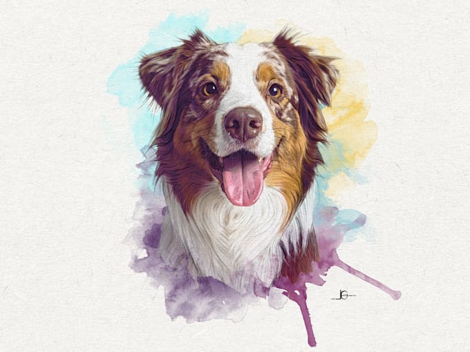 do a custom pet portrait, dog portrait, cat portrait