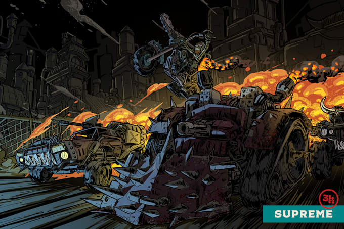 make illustration in american comic style