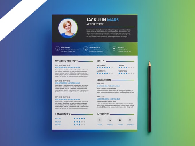 Your Resume Or Cv With Best Graphic Designs In Adobe
