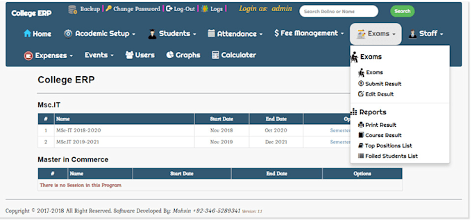 do school and college management system erp