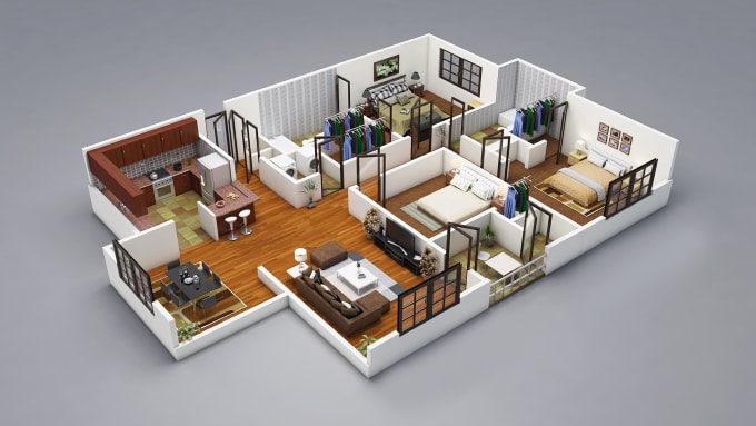 Create 2d Floor Plan 3d Floor Plan Rendering By Smahour