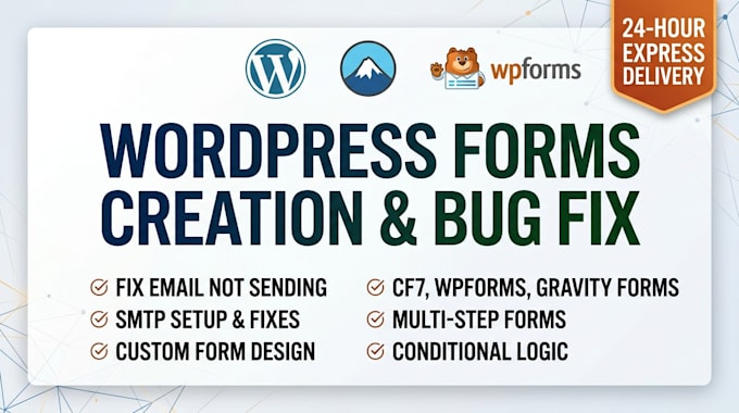 create and fix wordpress contact forms, cf7 and wpforms