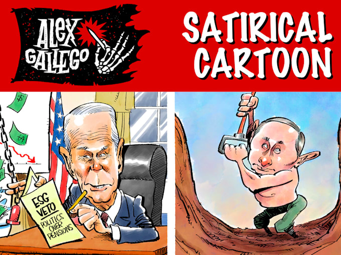 create a political or satirical cartoon