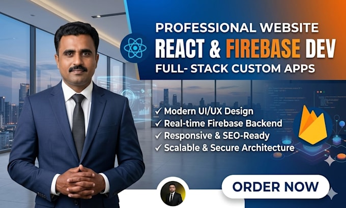make a customise website with react js and firebase