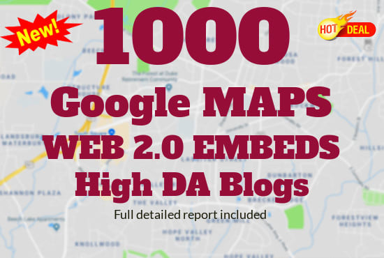 I will embed your google map in 3000 web20 high da blogs best for local SEO