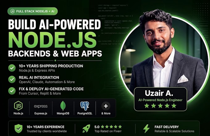 build ai powered nodejs backends and web apps