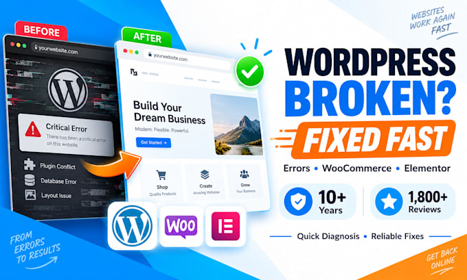 fix wordpress issues, errors, bugs and woocommerce problems