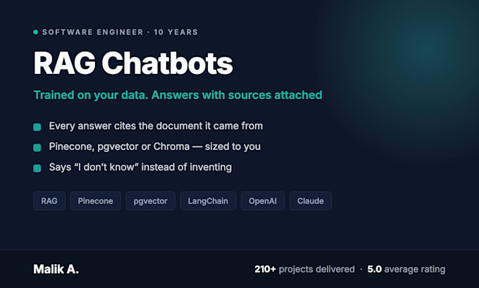 build a rag chatbot trained on your own data with sources