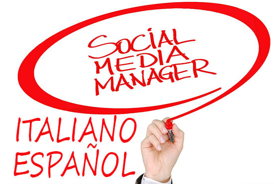 be your monthly community manager in spanish or italian