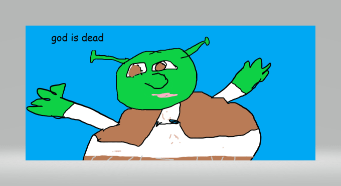 Draw A Shitty Image Of Shrek In 3d Paint By Trent69