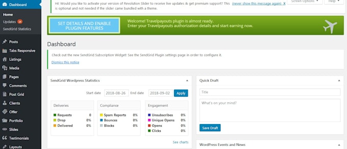 wordpress, php, mysql, bootstrap, jquery, api, forms
