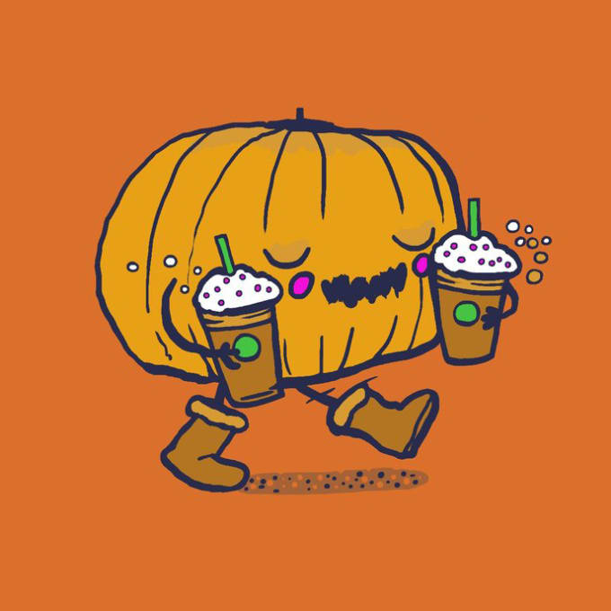 Draw you this cute pumpkin doing something by Blixxo | Fiverr