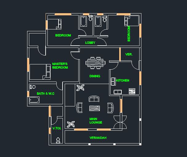 Draw 2 of your floor plans in 2d with autocad by Arc_effect | Fiverr