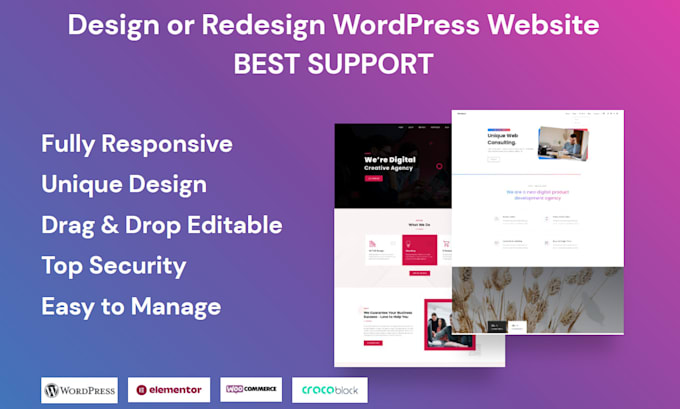 customize and design a modern responsive wordpress website