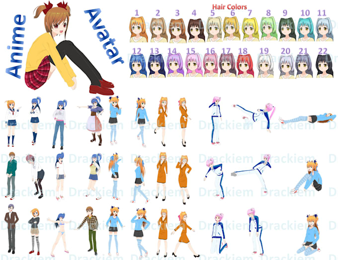 Pose Anime Character Running Create Your Anime Avatar With 20 To 130 Poses Included By Drackiem Fiverr create your anime avatar with 20 to 130