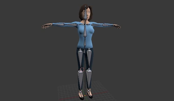 Riging 3d Model Character With Blender By Dewamahardika17