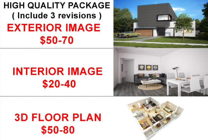 Make A Hd 3d Exterior Design For House Or Business By Architecture