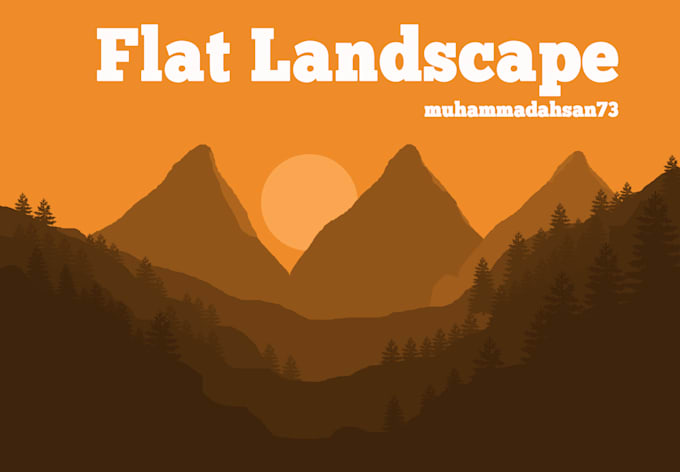 do flat vector illustration of landscape and children