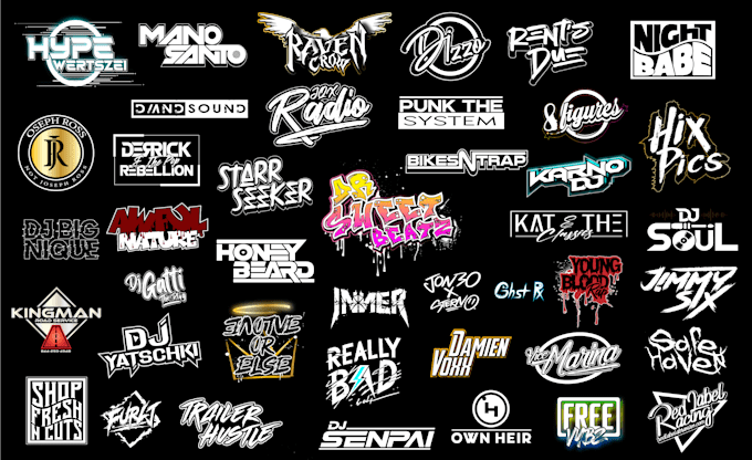 create dj, band, music, rap hip hop, t shirt and business logo
