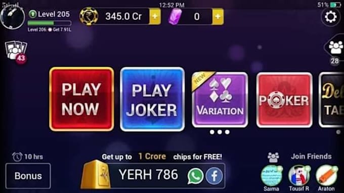 Give You Chips For Teen Patti Gold By Ihassanmohiuddi Fiverr Copy your own refer code like above code then share directly on facebook , once your friends join through your code, you both ultimate teen patti is a free teen patti card game and multiplayer casino game that fans of poker and betting games will love! fiverr
