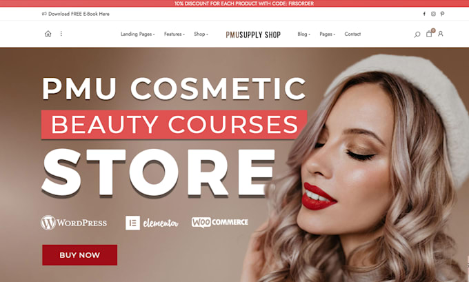 create a woocommerce store for pmu supplies and beauty products