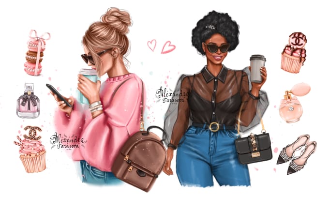 Draw a detailed fashion illustration by Bigartlab | Fiverr