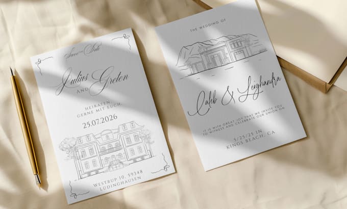 create minimalist wedding invitations and stationery