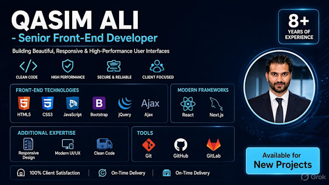 modern, responsive and high performance frontend website