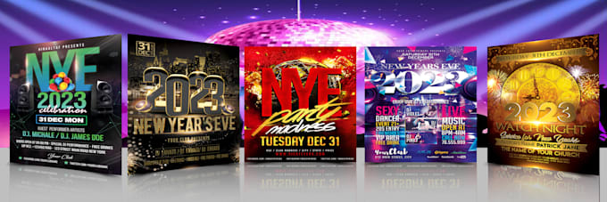 do a new year and any party flyer and poster