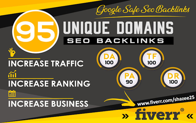 do 95 unique domain SEO backlinks on tf100 da100 sites