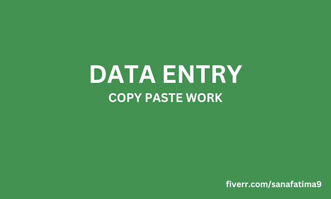 do data entry, copy paste work